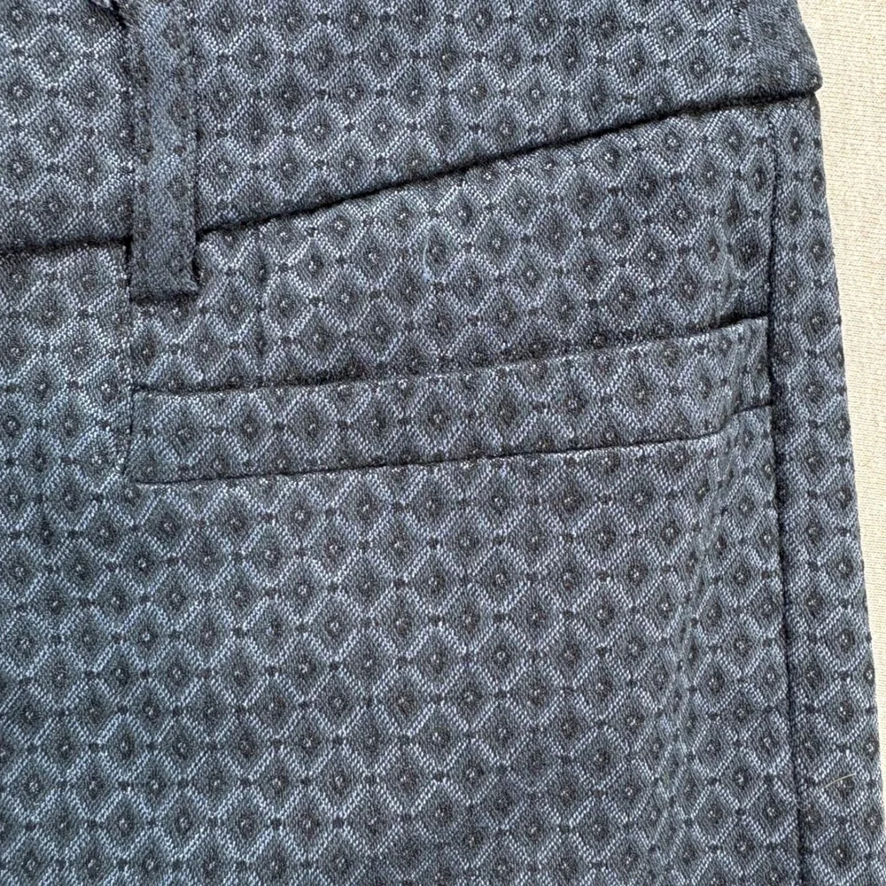 Roz & Ali Pant Womens 10 Blue Black‎ Geometric Print Straight Leg Casual Career - Picture 7 of 12